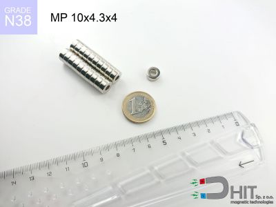 MP 10x4.3x4 N38 - magnesy neodymowe pierścieniowe