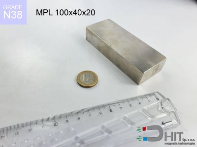 MPL 100x40x20 N38 - magnesy w kształcie sztabki