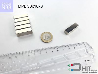 MPL 30x10x8 N38 - magnesy neodymowe płaskie