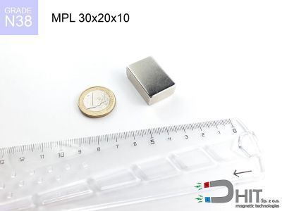 MPL 30x20x10 N38 - magnesy neodymowe płytkowe