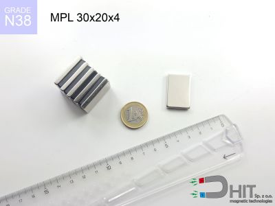 MPL 30x20x4 N38 - magnesy neodymowe płaskie