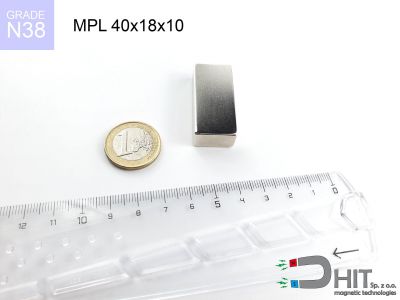 MPL 40x18x10 N38 - magnesy w kształcie sztabki