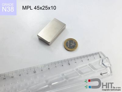 MPL 45x25x10 N38 - neodymowe magnesy płytkowe