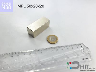 MPL 50x20x20 N38 - magnesy neodymowe płytkowe