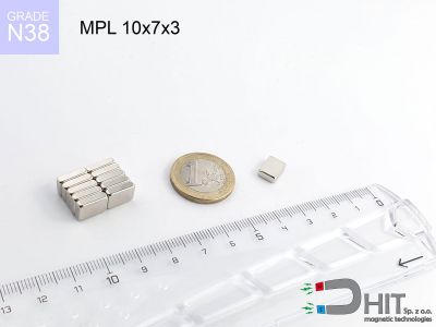 MPL 10x7x3 N38 - magnesy neodymowe płaskie