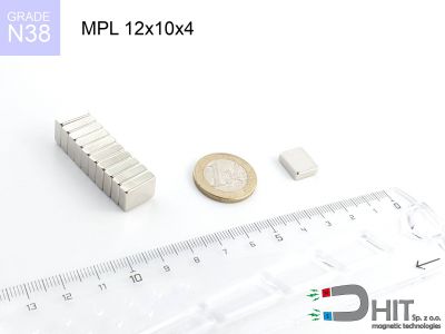 MPL 12x10x4 N38 - magnesy neodymowe płaskie