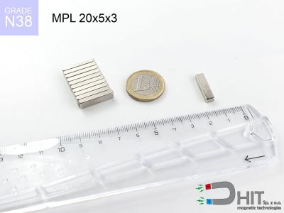 MPL 20x5x3 N38 - magnesy neodymowe płaskie