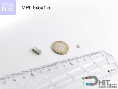 MPL 5x5x1.5 N38 - magnesy neodymowe płytkowe