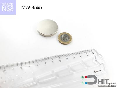 MW 35x5 N38 - magnesy neodymowe walcowe