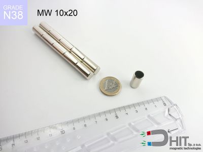MW 10x20 N38 - magnesy w kształcie walca
