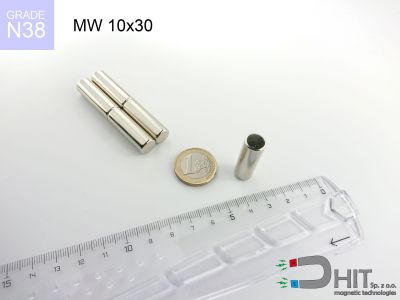 MW 10x30 N38 - magnesy neodymowe walcowe