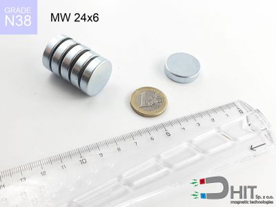MW 24x6 N38 magnes walcowy