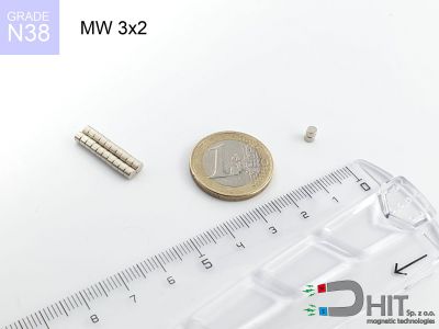 MW 3x2 N38 - magnesy w kształcie walca