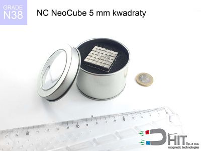 NC NeoCube 5 mm kwadraty N38 - neodymowe magnesy jako kuleczki - neocube