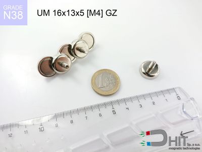 UMGZ 16x13x5 [M4] GZ [N38] - uchwyt magnetyczny gwint zewnętrzny