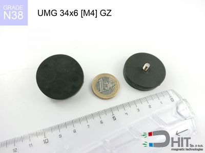 UMGGZ 34x6 [M4] GZ N38 - uchwyty magnetyczne w gumie