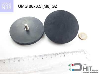 UMGGW 88x8.5 [M8] GZ N38 uchwyt magnetyczny gumowy gwint wewnętrzny