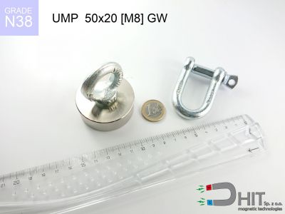 UMP 50x20 [M8] GW N38 - magnesy neodymowe do poszukiwań w wodzie