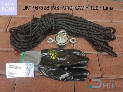 UMP 67x28 [M8+M10] GW F120 Lina N38 - magnetyczne uchwyty do szukania w wodzie