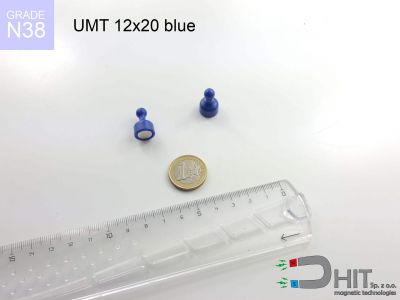 UMT 12x20 blue N38 - klipsy magnetyczne na tablice