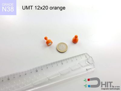UMT 12x20 orange N38 - klipsy magnetyczne do tablic