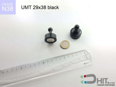 UMT 29x38 black N38 - uchwyty magnetyczne do tablic