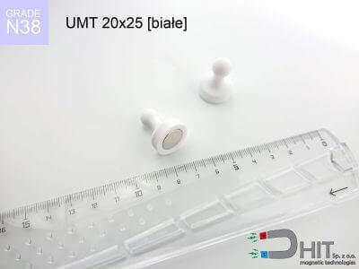 UMT 20x25 white N38 - uchwyty magnetyczne na tablice